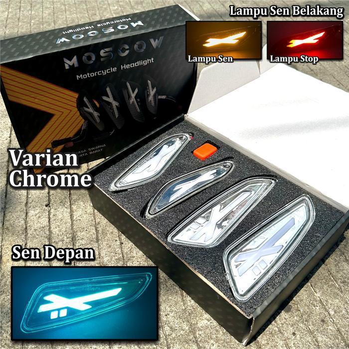 Lampu Sen Vespa Sprint Primavera 2V 3V I-Get 2013 - 2024 Pnp Soket Mika Smoke / Clear Lampu Sein Run