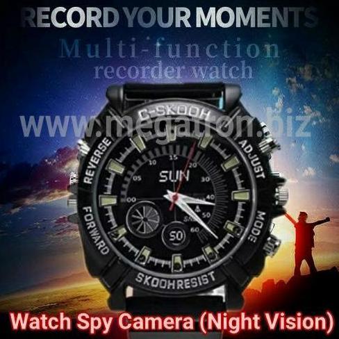 Watch Spy Camera Kamera Tersembunyi model Jam Tangan (Night Vision)