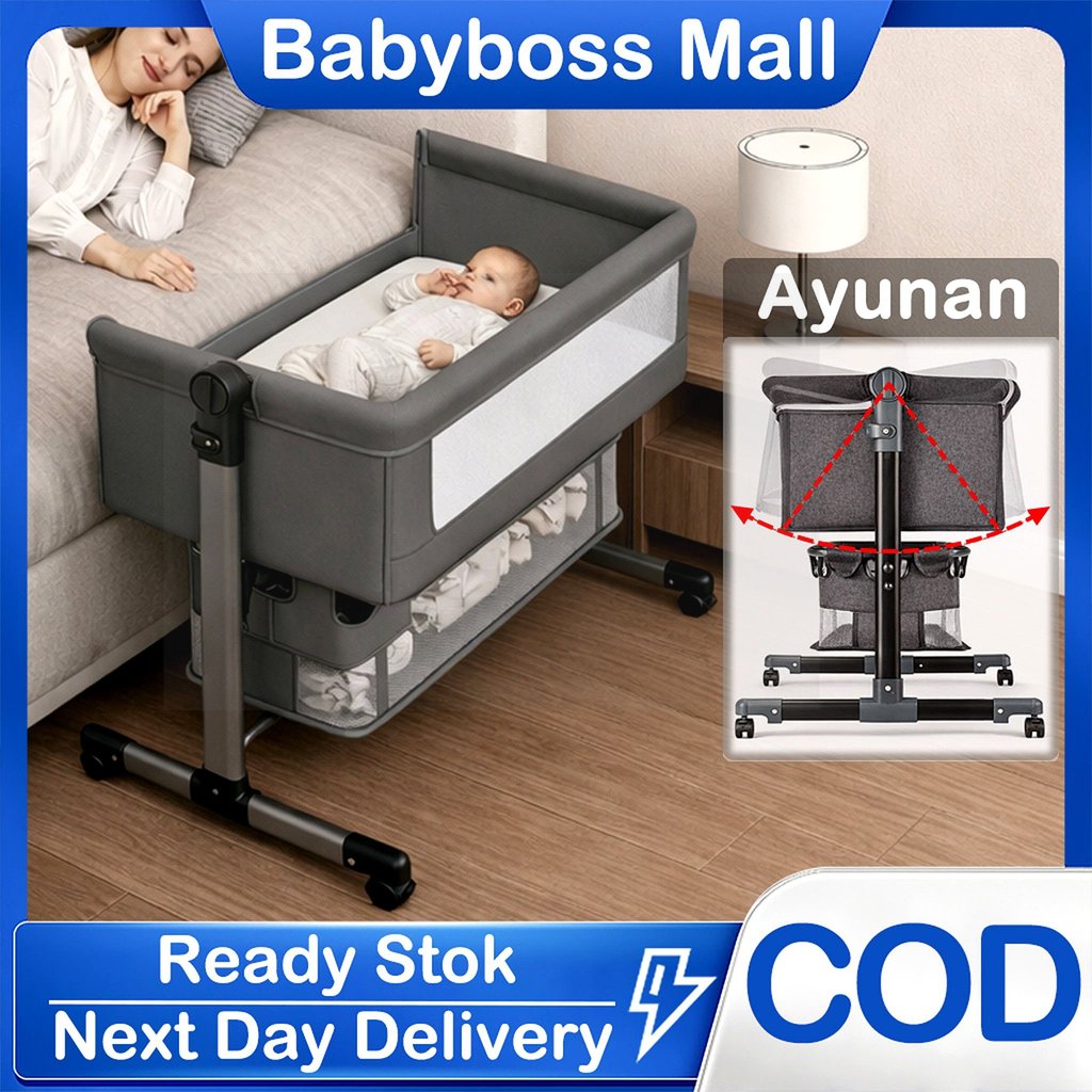 Box Bayi Tempat Tidur Bayi Tinggi Dapat Disesuaikan Portabel Travel Cot Bassinet Lipat Tempat Tidur 
