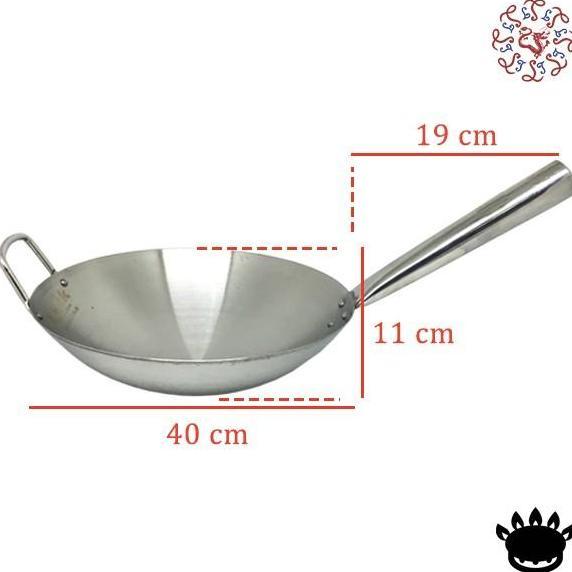 TLC Stainless Steel Wok 1 Handle / Pengorengan 40 CM #SSWA-WOK/1-40