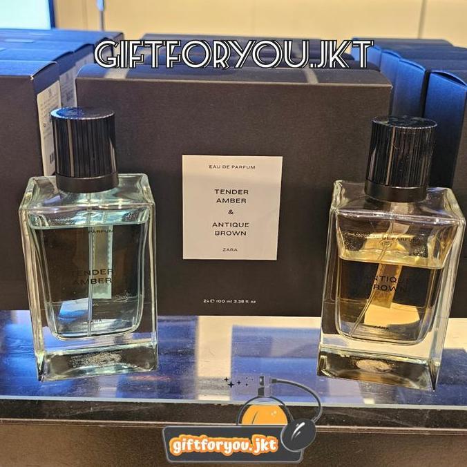 Parfum Zara Paket Isi 2 Botol : Tender Amber + Antique Brown Edp 2X100 Ml Original Man Perfume Cowok