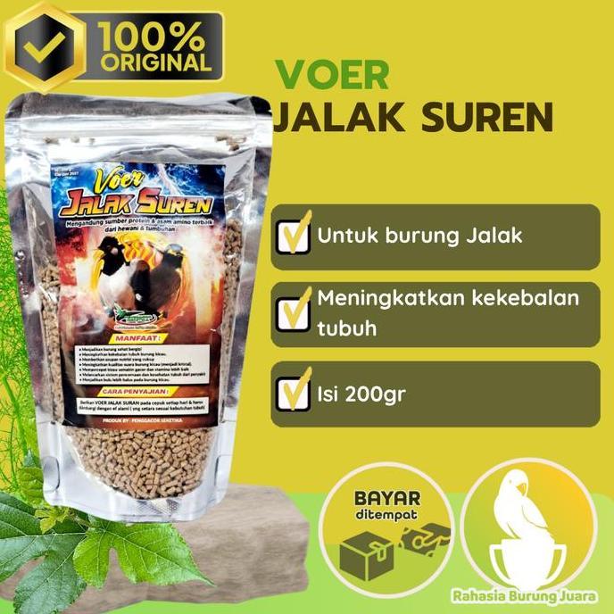 TERLARIS [PAKET HEMAT] 2pcs Voer Pakan Jalak Suren 200g Pakan Harian Sumber Protein Formula Khusus m