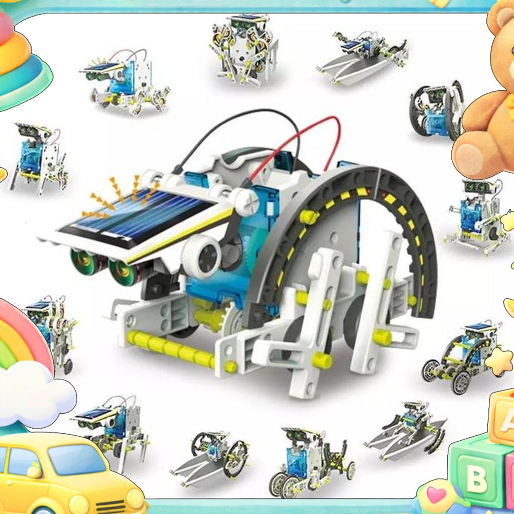 Diy Kit Solar Robot 14In1 Robotic Mainan Edukasi Anak Tenaga Matahari
