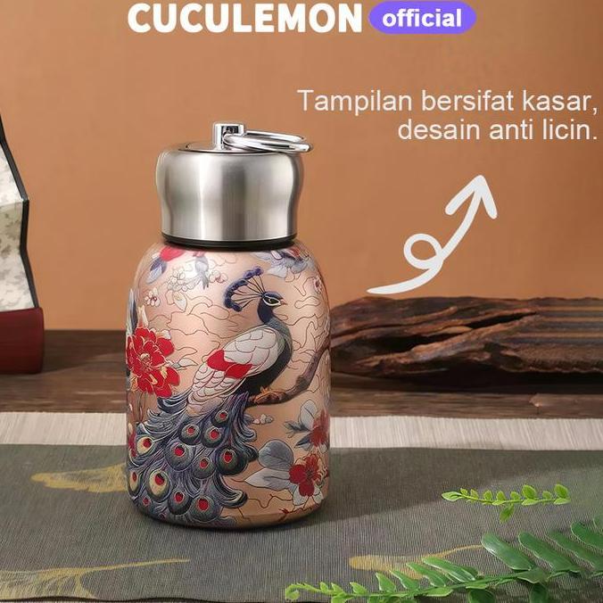 Pass- Cuculemon Botol Minum 300Ml Thermos Tamler Hot Cool Tumbler Vacuum Silikon Stainless Butterfly