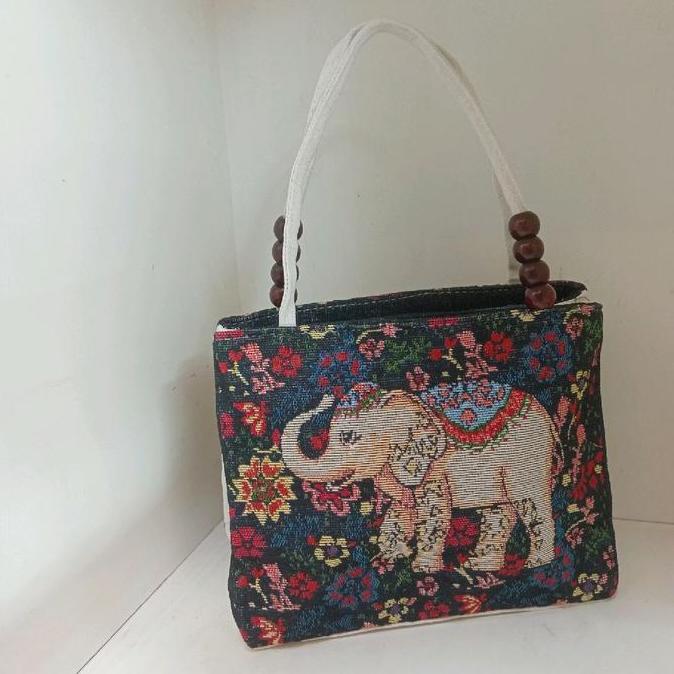 New tas thailand motif gajah tas kanvas karakter