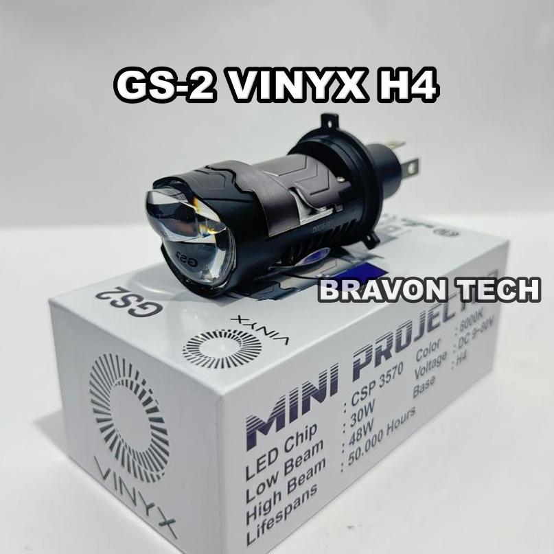 Lampu LED H4 VINYX GS2 H4 Projie H4 Mini Projector Lens Lensa Motor Mobil Headlight Headlamp