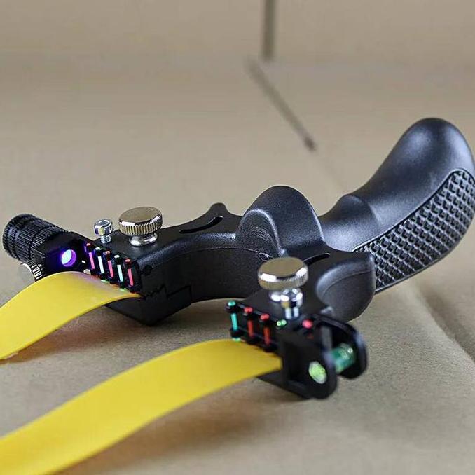KETAPEL GREYHOUND FLATBAND SLINGSHOT WITH LED OPTIC SCOPE HARD RESIN