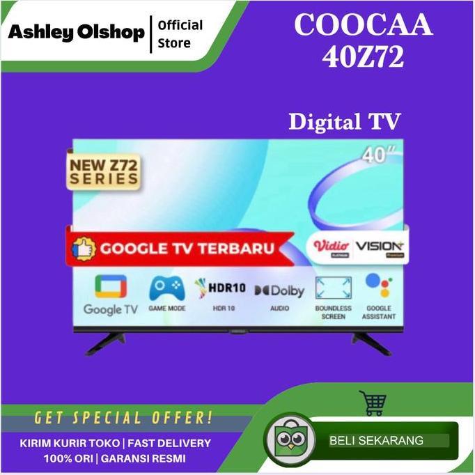 TERLARIS GOOGLE TV COOCAA 40Z72 LED SMART TV ANDROID COOCAA 40 INCH 40Z72 DVBT2