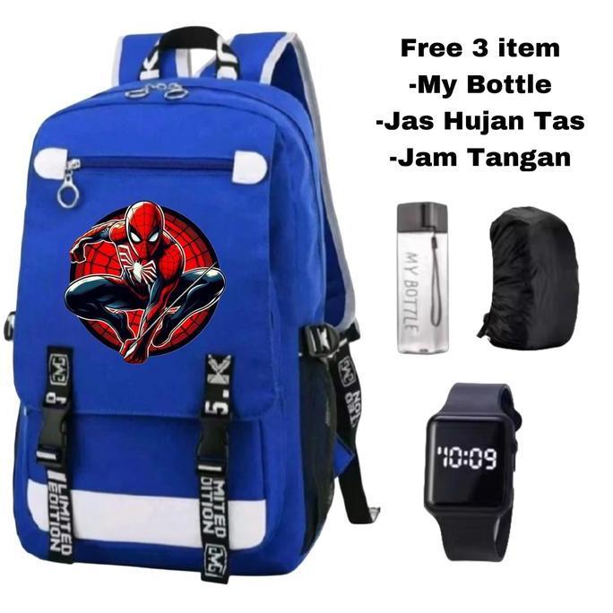 Tas ransel Spiderman anak-Tas karakter Marvel Spiderman-Tas sekolah Spiderman keren-Backpack anak Sp