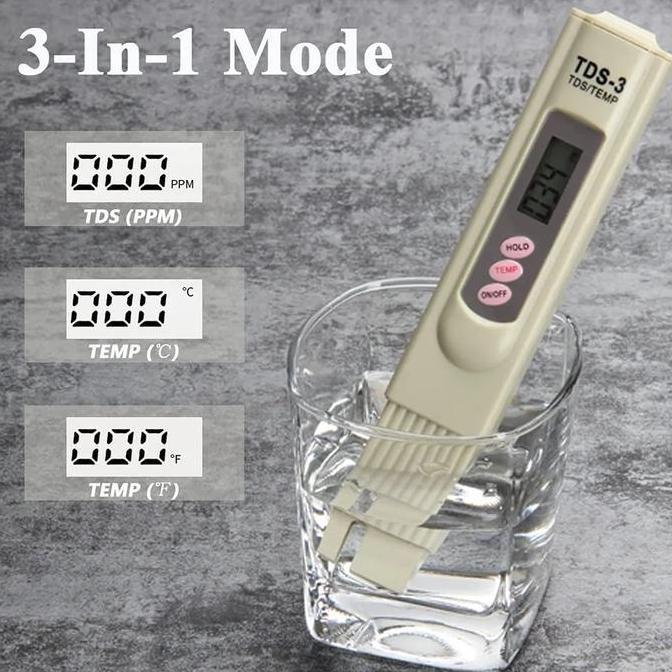 ALAT UKUR KUALITAS AIR TDS-3 METER HIDROPONIK PPM TEMPERATURE SUHU
