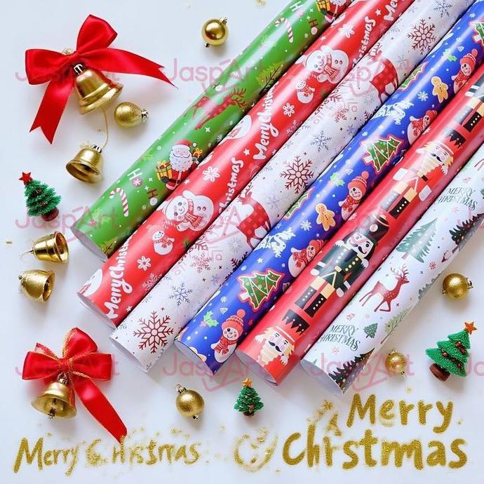 TERLARIS READY KERTAS KADO SPESIAL NATAL HADIAH HAMPERS BUNGKUS KADO AKSESORIS DEKORASI NATAL