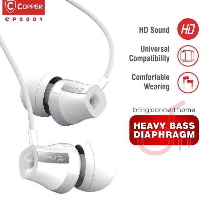 Copper Heavy Bass Cp2001 Series Earphone / Headset / Handsfree