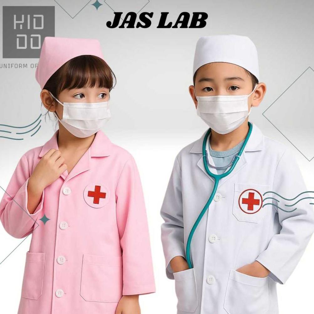 Diskon Baju Profesi Anak Jas Lab/Jas Dokter/Perawat/Suster/Dokter/Pink/Putih/Laki Laki/Perempuan