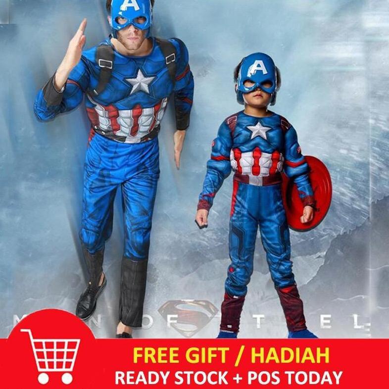 Kostum captain america costume kapten america anak costum kapten amerika custom baju kapiten