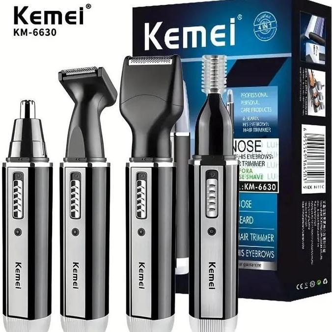 Alat Cukur Elektrik Jenggot Kumis Dan Bulu Hidung 4 in 1 Kemei KM 6630 pasi ori