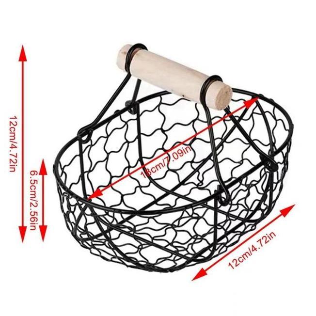 Vixplorn Keranjang Roti Kawatkeranjang Tempat Telur Keranjang Buah Kecil Rotan Storage Basket With H