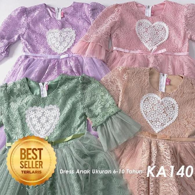 Gamis Warna Sage Green Dress Anak Perempuan 10 Tahun Gaun Brukat KA140