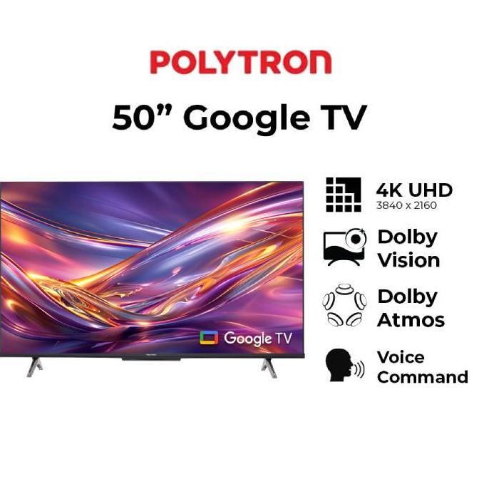 Promo Led Smart Tv Polytron 50Inch Pld50Ug5059 / Polytron Google Tv 50" Uhd 4K / Led Polytron Pld50 
