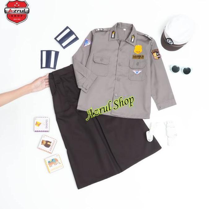 Free Ongkir Baju Polisi Anak Perempuan Muslim  Seragam Tk Paud  Kostum Profesi Anak Cewek Lengkap Sa