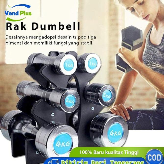 OVANDAKISELLER - HOLDER DUMBBELL 3 TINGKAT STAND BARBEL PENYIMPANAN DUMBEL RAK DUMBELL RUMAH TANGGA 