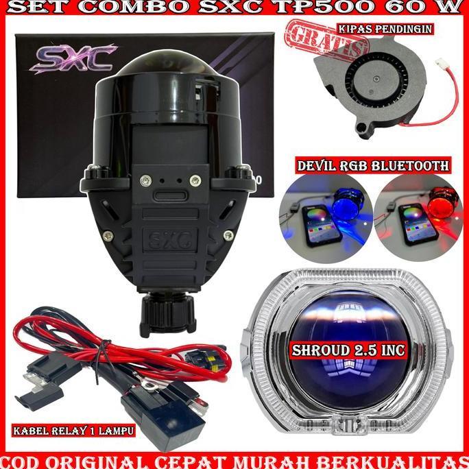 Promo Combo Paket Hemat Biled Tp500 60 Watt Bluelens Original Biled Sxc Paketan Set Motor Mobil | Bi