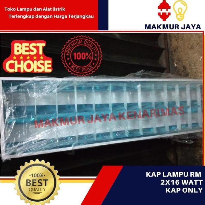 Kap Rm Tl T8 + Set Led 16 Watt Philips 2X16 / Kap Lampu Rm 2X36 Watt