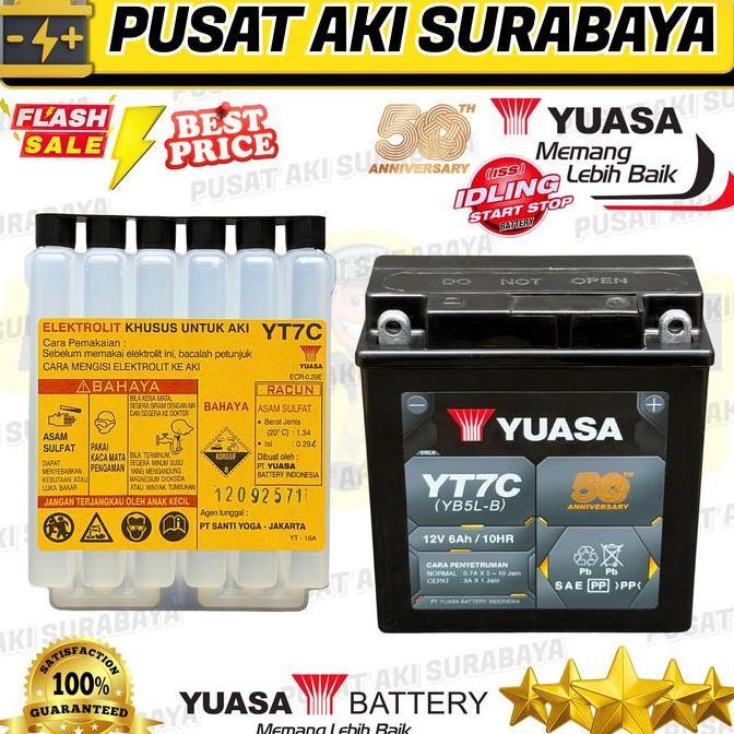 Promo YUASA YT7C AKI SEMI KERING ASTREA GRAND SUPRA FIT F1ZR SHOGUN 110 SMASH TITAN MEGAPRO PRIMUS M