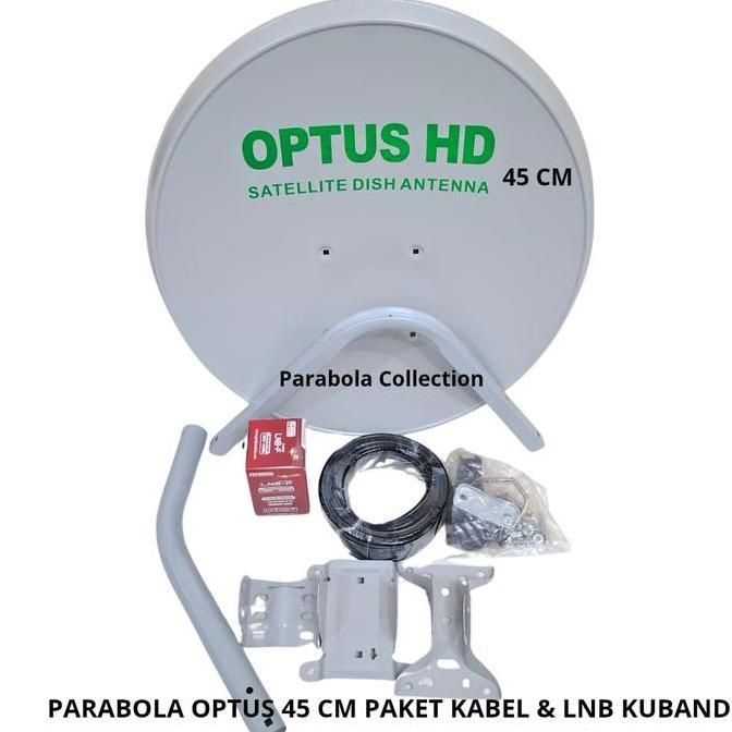 Grosir Parabola Optus 45 Cm Abu Paket Kabel+Lnb Kuband