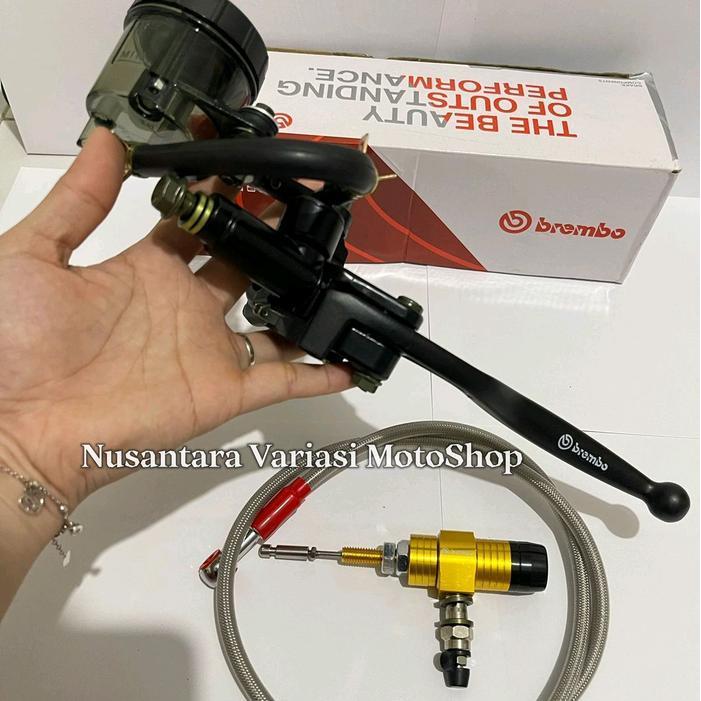 Handle Master Rem Kiri Brembo Tabung Big Smoke Kopling Hidrolik Satu Set Selang Dan Stut Hidrolik R1