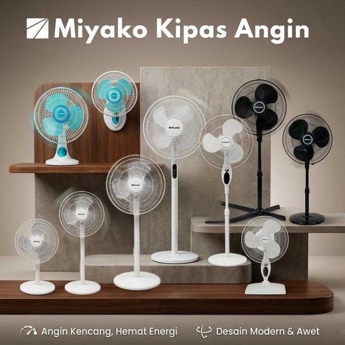 Jatipusma8 - Miyako Kipas Angin Stand Fan Desk Fan Wall Fan 16 Inch KAS 1606 X PL KAS 1607 K PL KAS 