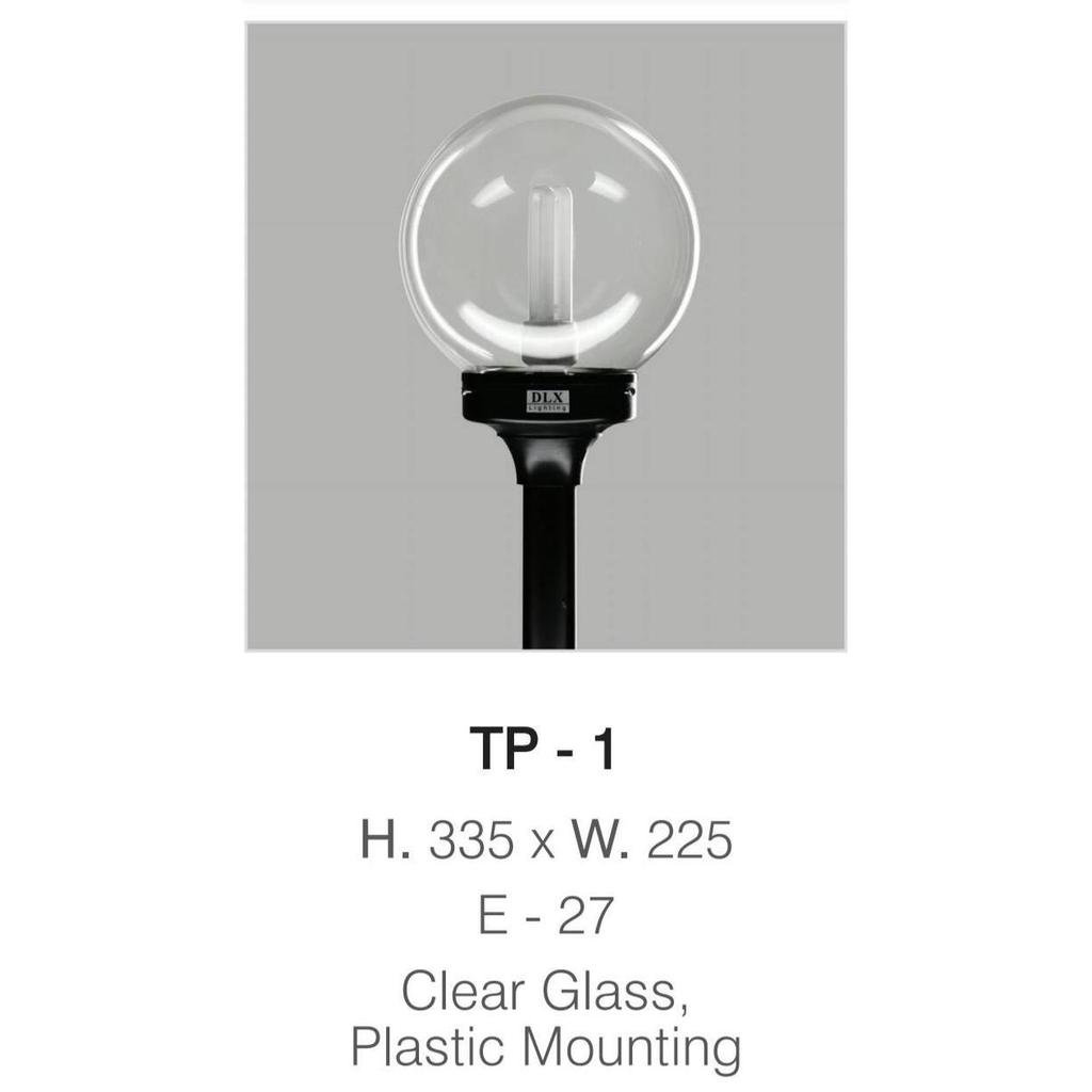 Lampu Taman /Pilar Hias Bulat Bening 22,5 Cm