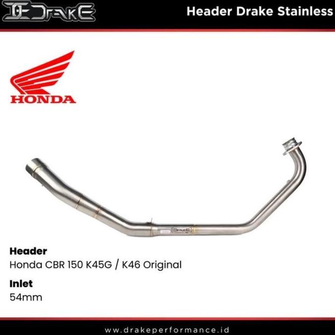 header DRAKE Stainless made by R9 CBR 150R K45G Facelift pnp leovince