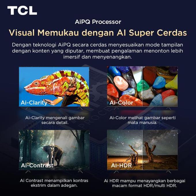 Murah Tcl Ai 4K Google Tv 43 Inch V6C - Memc - Hdr 10 - Hva Panel - Dolby Audio - Google Play/Netfli