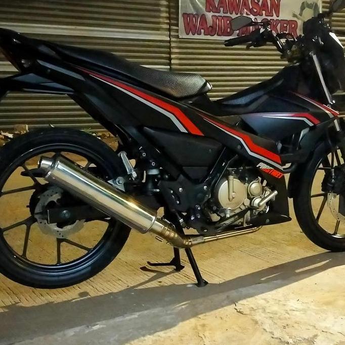 Leheran Stainless orinal raptor + Adaptor Untuk Satria Fu Fi