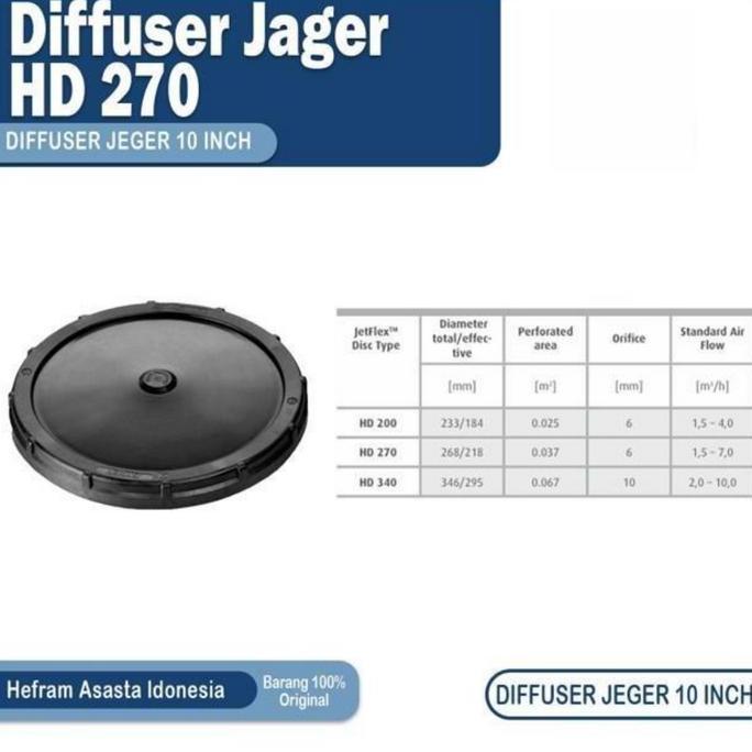 TERLARIS DIFFUSER AERASI AIR LIMBAH IPAL 10 INCH EPDM BERKUALITAS