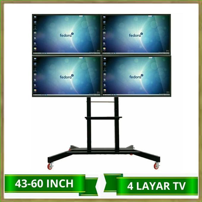 TERLARIS BRACKET TV STANDING 43-60 INCH, 4 LAYAR TV XTRA DURABLE STAND TV
