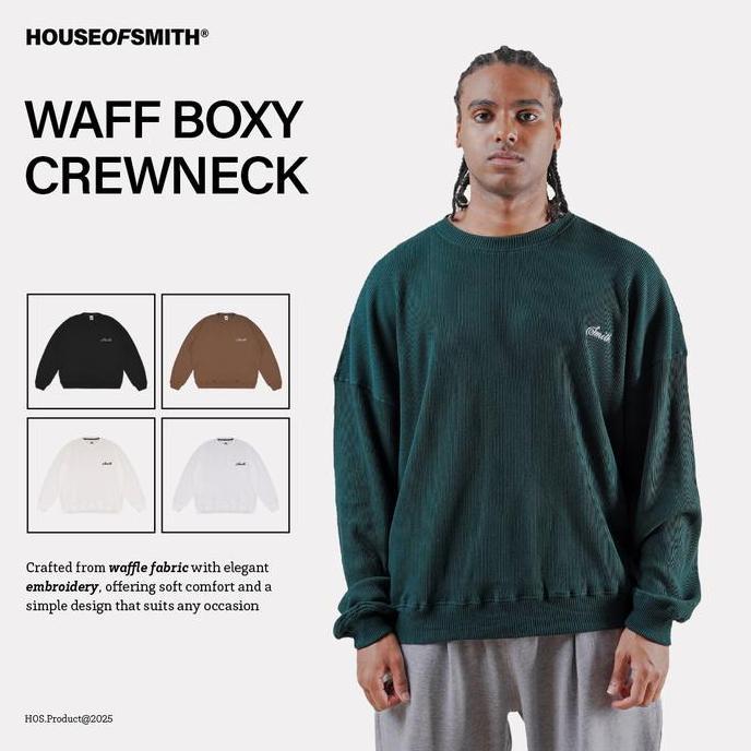 House Of Smith Waff Boxy Crewneck - Sweater Crewneck Boxy Pria