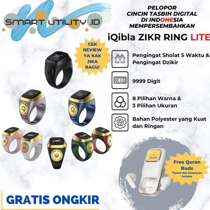 NEW IQIBLA ZIKR1 LITE SMART RING TASBIH (SIZE 20 MM) ORI