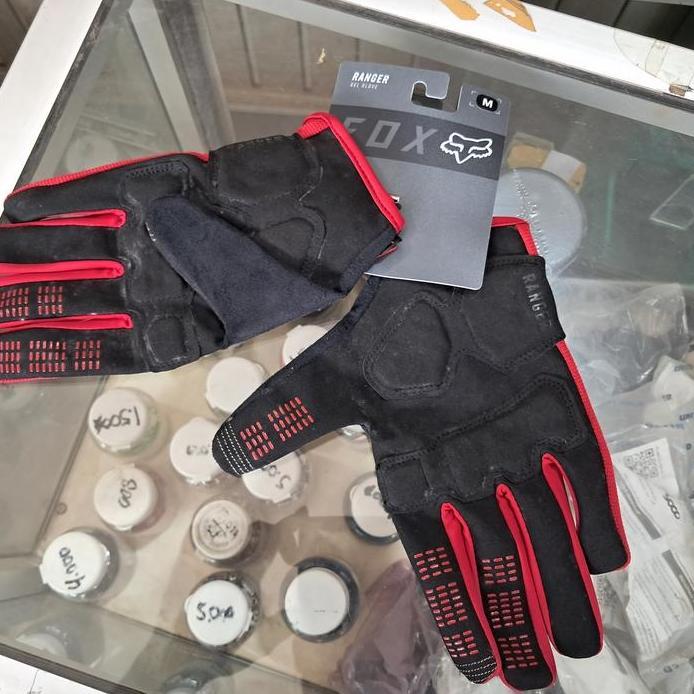 Ready Glove Fox Ranger Gel Chili Red Full finger Gloves Original - Sarung tangan sepeda