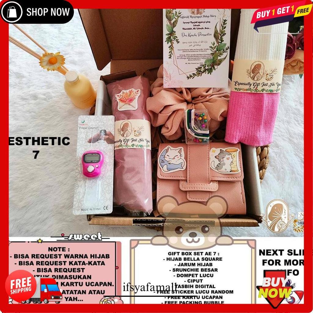 Hampers Hijab Premium / Hampers Hijab Gift Box / Hampers Cewek Ulang Tahun / Hampers Cewek Aesthetic