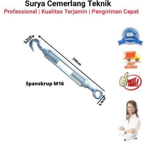 Spanskrup M16 turnbuckle jarum keras M16