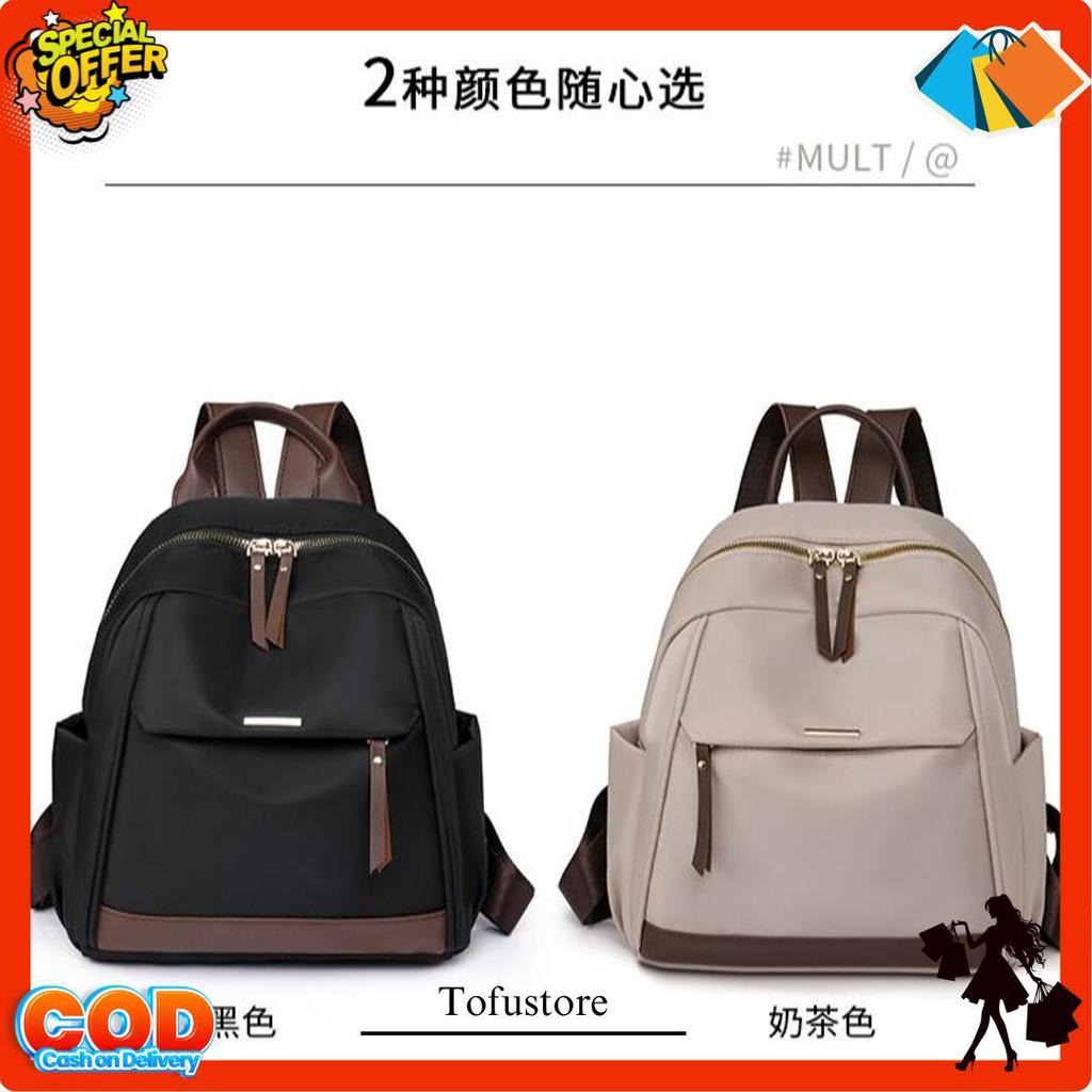 Tas Ransel Backpack Trendy Korea Tas Wanita Import Waterproof Bahan Cocoly Tas Kuliah Wanita Model T