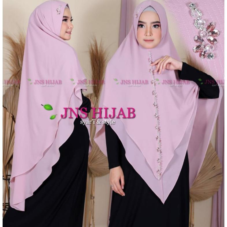 EXCLUSIVE khimar NAMIRA PAYET LURUS hijab premium jilbab syari jumbo ceruty 2 layer JNS HIJAB