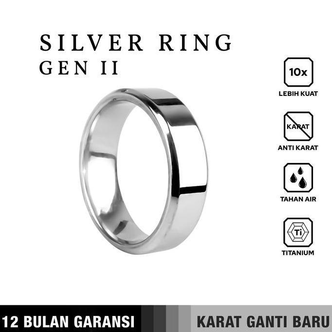 Youboy- Emrys Simple Ring Silver Gen 2 Cincin Titanium Anti Karat Emrys Indonesia