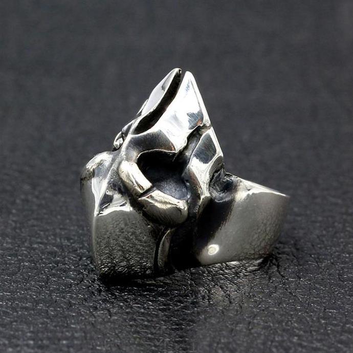 Youboy- Cincin Spartan Pria / Cincin Pria Spartan / Cincin Topeng Tengkorak Pria - Cincin Cowok Tope
