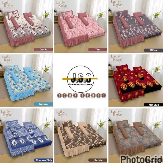 TERLARIS LADY ROSE_ SPREI SORONG 2IN1 LADYROSE UKURAN 120X200 TINGGI 30CM
