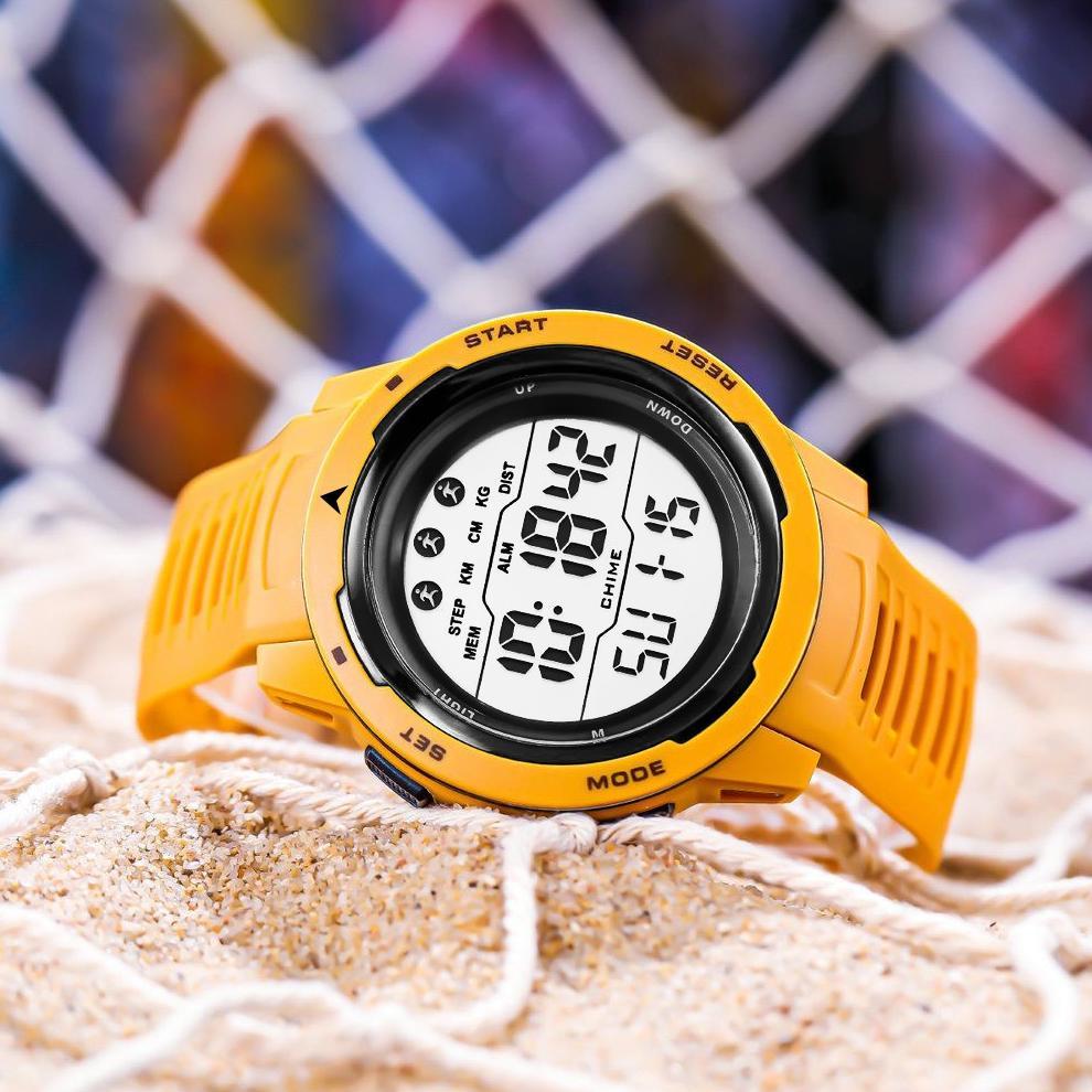 STOK TIPIS Sunlifex Jam Tangan Pria Digital Olahraga Mode Tali Silikon Alarm Jam Tangan Cowok