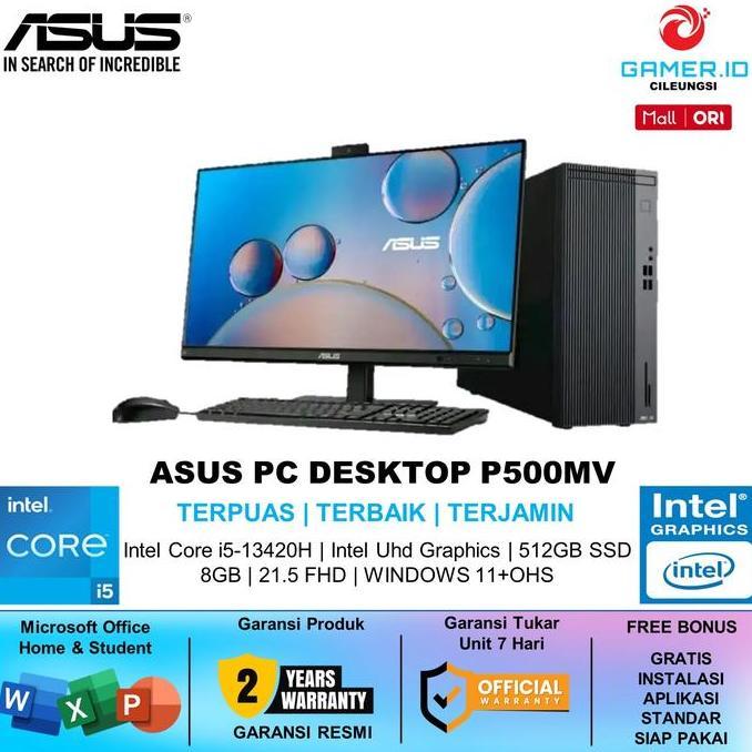 Asus Pc Desktop P500MV Intel Core I5 13420H 8GB 512GB W11+OHS+LED 21.5