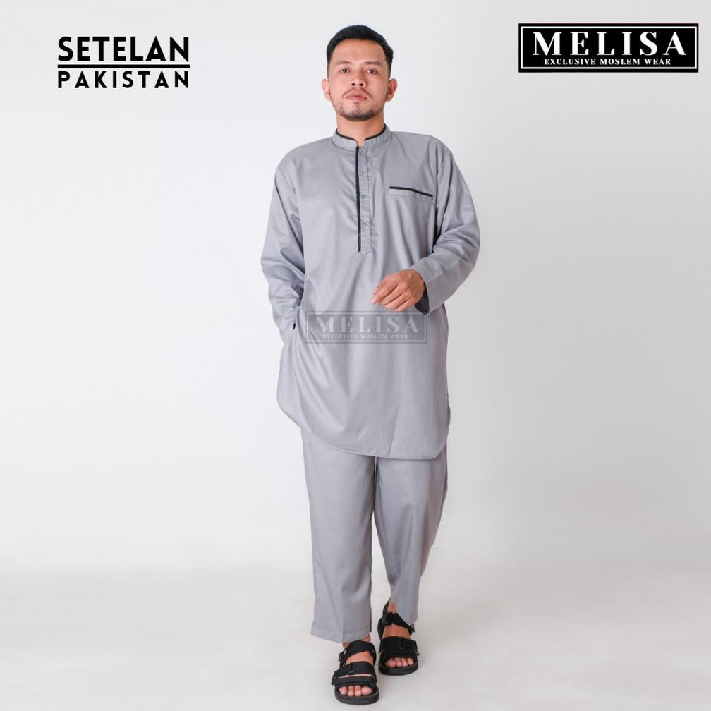 VALUE PACK Baju Koko Pria Setelan Kurta Pakistan Dewasa Lengan Panjang Bahan Katun Toyobo Warna Abu 