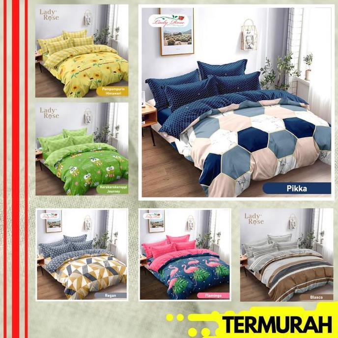 TERLARIS!! BEDCOVER LADY ROSE QUEEN KING SINGLE SIZE 160X200 180X200 120X200 BED COVER SET MOTIF SEP